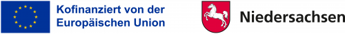 Logo mit EU-Flagge und Text 'Kofinanziert von der Europäischen Union' sowie das Wappen von Niedersachsen mit dem Text 'Niedersachsen